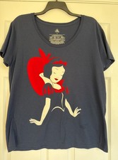 The Disney Store Vintage Snow White Women  s Cut T-shirt Red Flocking Sz XXL
