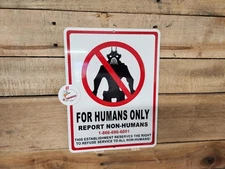 For Humans Only!  District 9 Movie Sign Prop Replica, aliens, UFO, movie prop