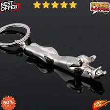 Keychain Jaguar Steel with Leather Design For Luxury Car Keyrings Key Rings
