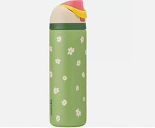 Owala FreeSip 24 oz team time Stainless Steel Green daisy Water Bottle