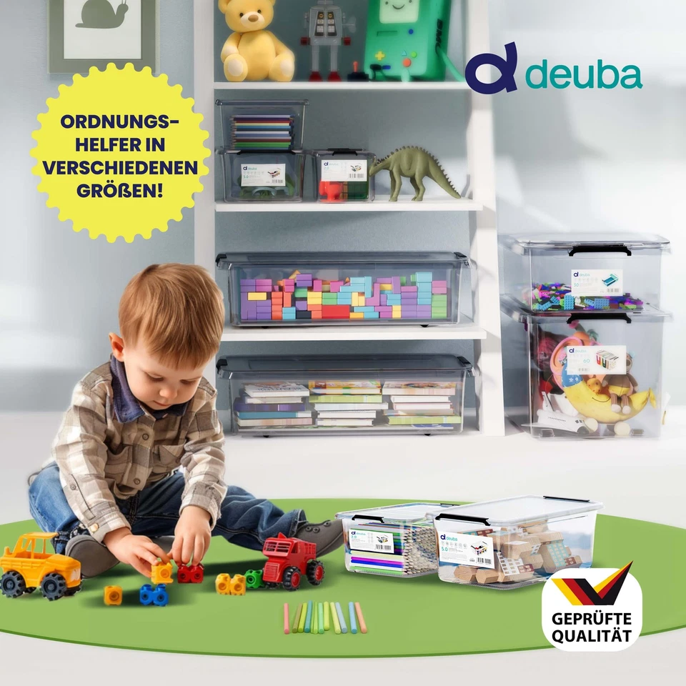 Boîte de rangement plastique transparent empilable sans BPA caisse de rangement - Photo 2/4
