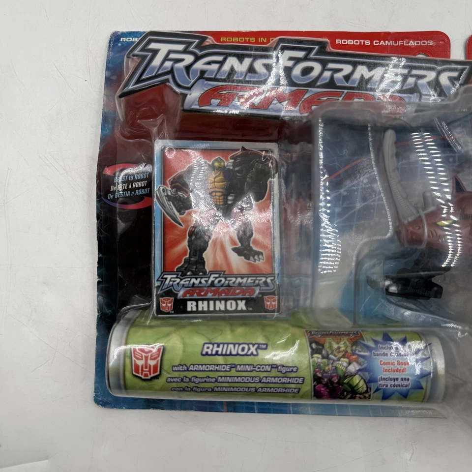 Transformers Armada RHINOX w Mini-Con Armorhide - Sealed 2002 Hasbro - Image 2 of 4