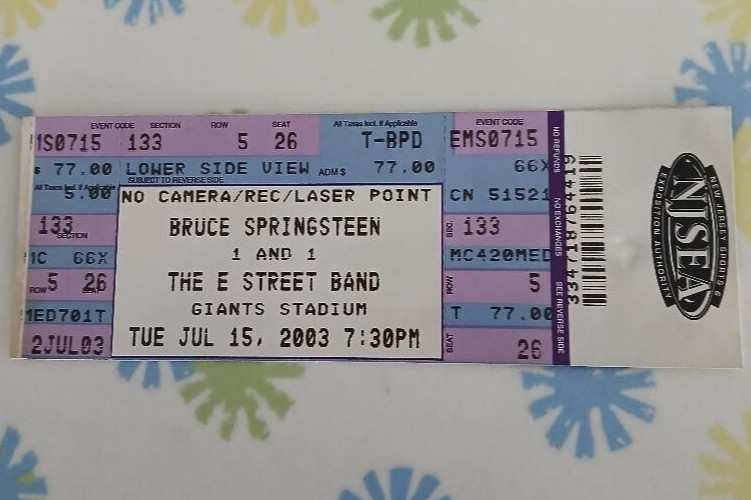 Bruce Springsteen & The E Street Band Ticket Unused Giants Stadium NJ 7/15/2003