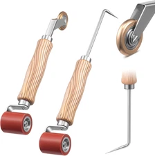 2 Pcs Seam Roller Set, 40 Mm Silicone Seam Roller & 6 Mm Brass Detail Tool