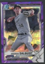 2021 Bowman Chrome Sapphire Purple Andrew Dalquist White Sox SP card #20/20