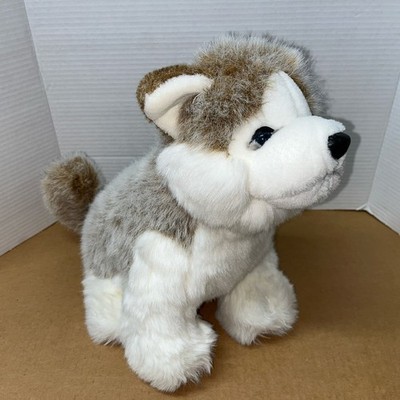 Vintage Vons Fine Toy Plush Brown & White Husky Blue Eyes 14  Puppy Dog - Korea