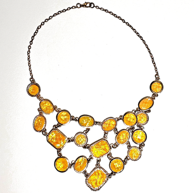 #ad Bib Necklace with Yellow Stones $11.00