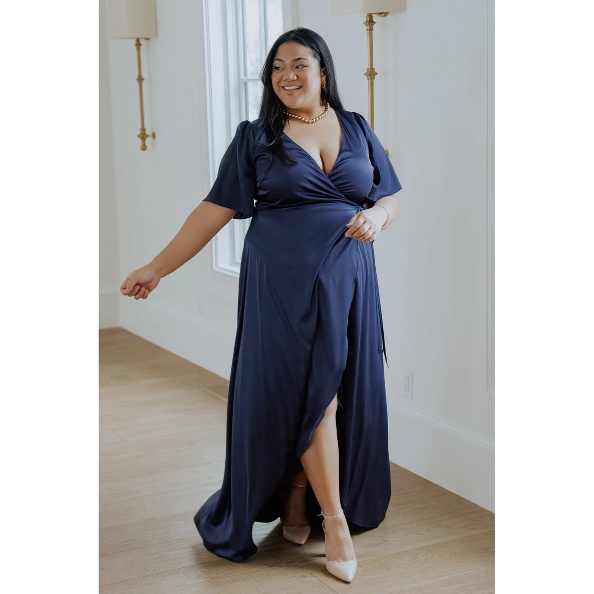 Chiffon Plus Size Wrap Dresses for sale | eBay