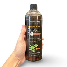 Majestic Pure Jamaican Black Castor Oil for Hair Skin Scalp Nails 16oz Natural