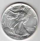 1990 WALKING LIBERTY AMERICAN EAGLE .999 FINE 1 OZ SILVER DOLLAR COIN TYPE 1 $1