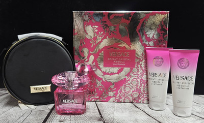 Versace Bright Crystal Absolu Pour Femme 4 Piece Gift Set New In Box