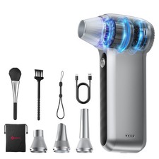 Compressed Air Duster-125,000 RPM Cordless Electric Air Duster 3-Gear Turbo Fan