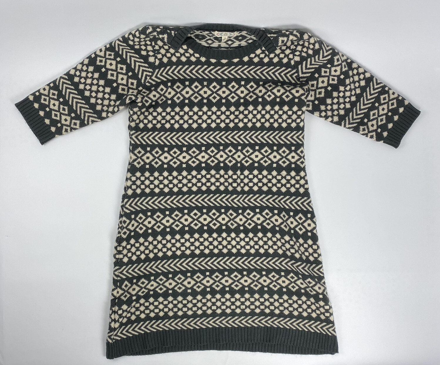1X Knit Sweater Dress Half Sleeve 