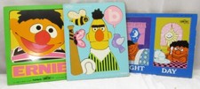 Lot of 3 1970's Bert and Ernie Sesame Street Puzzles by Playskool -N8