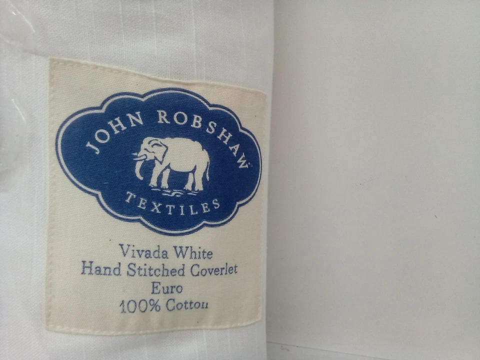JOHN ROBSHAW ТЕКСТИЛЬ VIVADA БЕЛЫЙ ВРУЧНУЮ СШИТЫЙ ПОКРЫВАЛО ЕВРО 100% ХЛОПОК - Изображение 2 из 4
