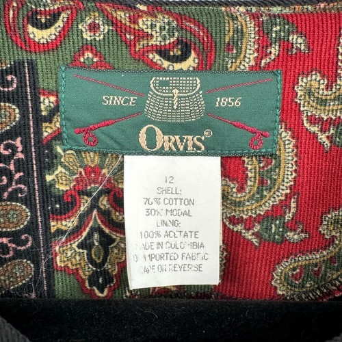 Vintage Orvis Cardigan Women's Size 12 Multi Paisley Fine Corduroy Button Front - Bild 5 von 8