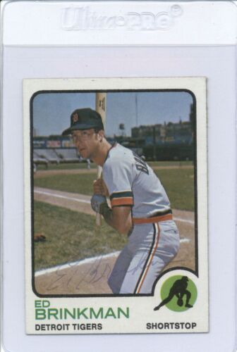 ED BRINKMAN 1973 Topps #5 Autographed Baseball Card Vintage Auto Signed TIGERS - Photo 1/2