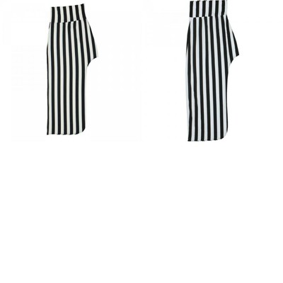urvana Ladies Junior Fit Stretch Body Con Striped Side Slit Maxi Skirt