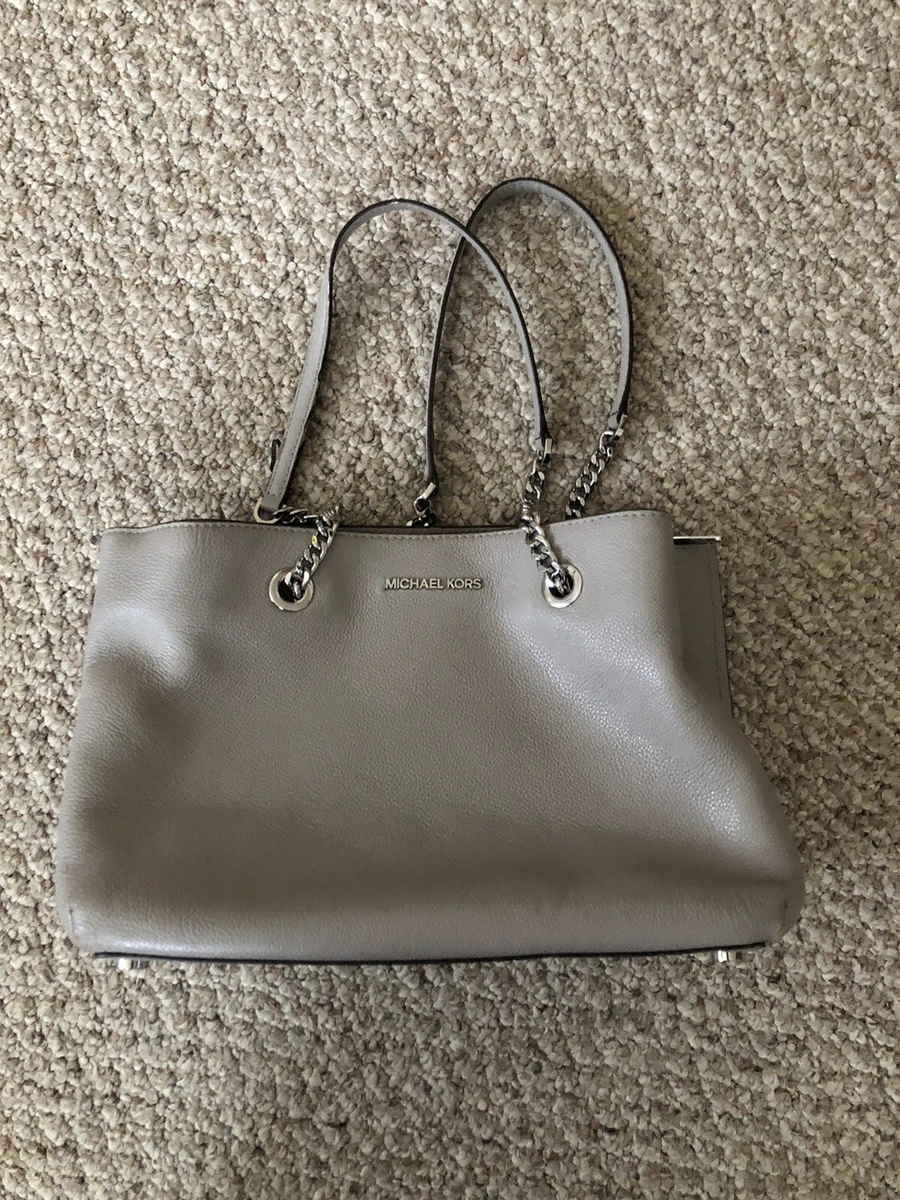 Michael Kors Teagen 35S0SXZS7L Pearl Gray Large Leather Long Drop