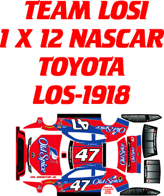 TEAM LOSI 1X12 NASCAR CAL NAUGHTON JR. DECAL WRAP KIT TOYOYA BODY