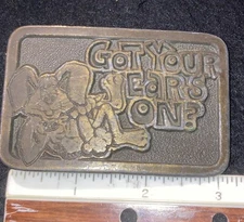 VINTAGE 1976 ODEN - GOT YOUR EARS ON? TRUCK DRIVER CB RADIO BELT BUCKLE 10-4