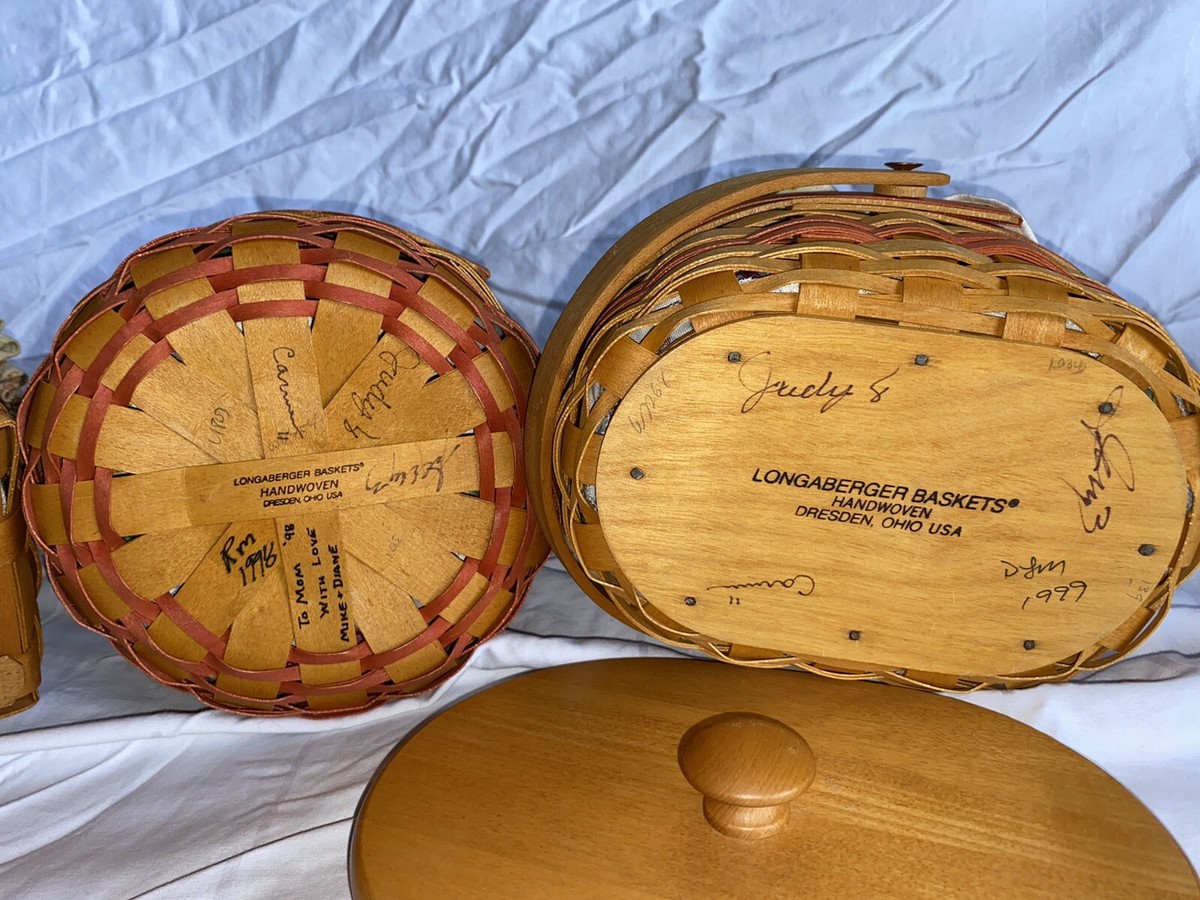 Longaberger Mothers Day Baskets, 1998, 1999, and 2001 baskets with