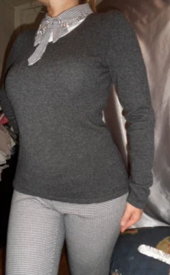 Pull Esisto Pure Luxury Cashmere 2 plis cachemire gris noble - Photo 1/4