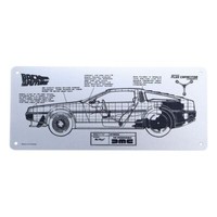 ZurüCk In Die Zukunft Blechschild Delorean Schematic