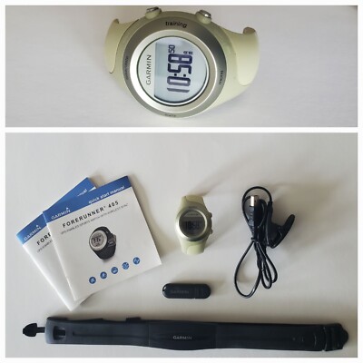 Garmin Forerunner 405 GPS Watch Green Charger/chest strap/USB stick Needs  Band