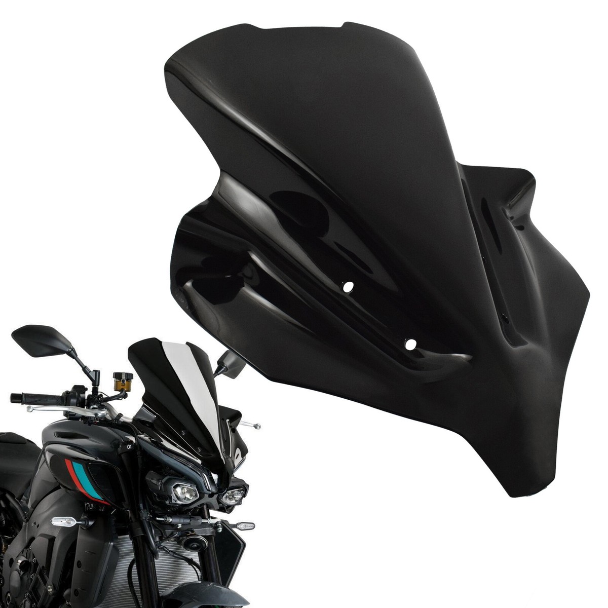 H:+190mm Dark Smoke Windscreen Windshield Screen For YAMAHA