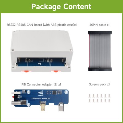 Waveshare Isolated RS232/RS485/CAN /CAN FD Expansion Board For Raspberry Pi 5/4B