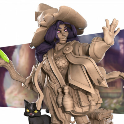 Halfing Female Wizard - Staff - Bite the Bullet - Fantasy D&D Miniatur