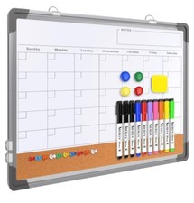  NEW Double-Sided Magnetic Dry Erase Calendar Board - Brand New 17"x13" 