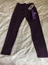Image of FILA WOMENS YOUTHS LEGGINGS FILA LOGO LEGGINGS IN GOTHIC GRAPE XS WAIST 24 BNWT