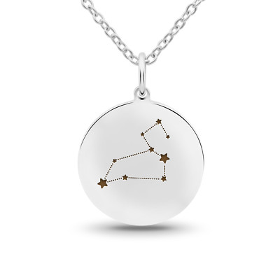 Tokemoti 925 Sterling Silver Leo Zodiac Sign Brown Enamel Pendant ...