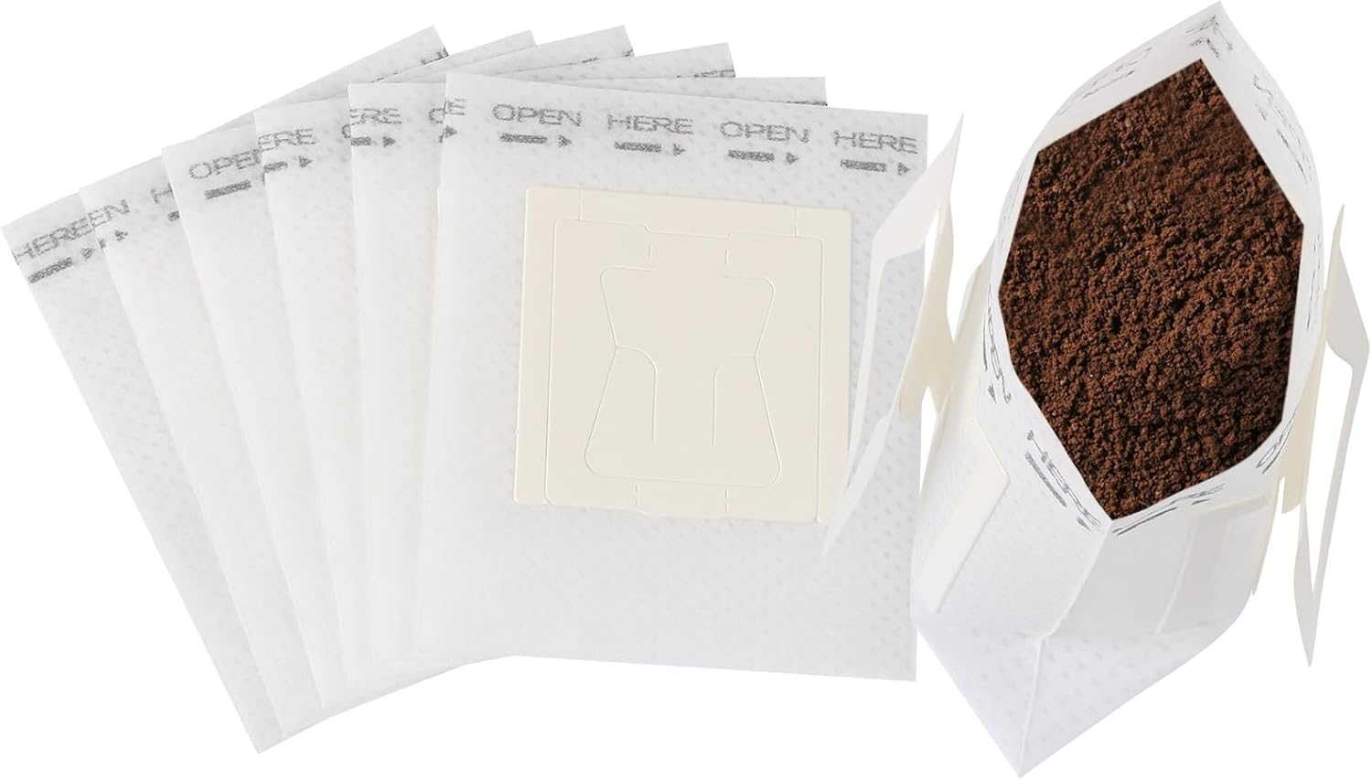 50Pcs Single-Serve Hanging Ear Drip Coffee Filter Bags Portable & Convenient