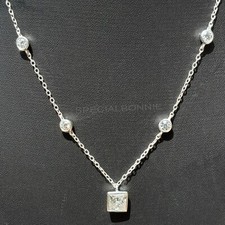 Certified 3.75 Ct Designer Diamond Necklace, Ideal Gift, No Tariff