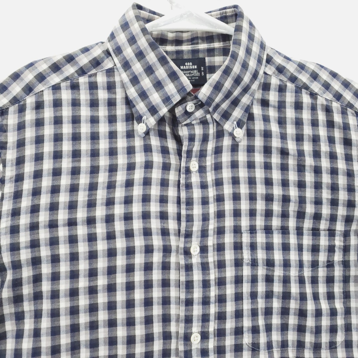 【カンス】Maker's Shirt 鎌倉 400 MADISON Kamakura Makers 400 Madison Blue Gingham Check Dress Shirt