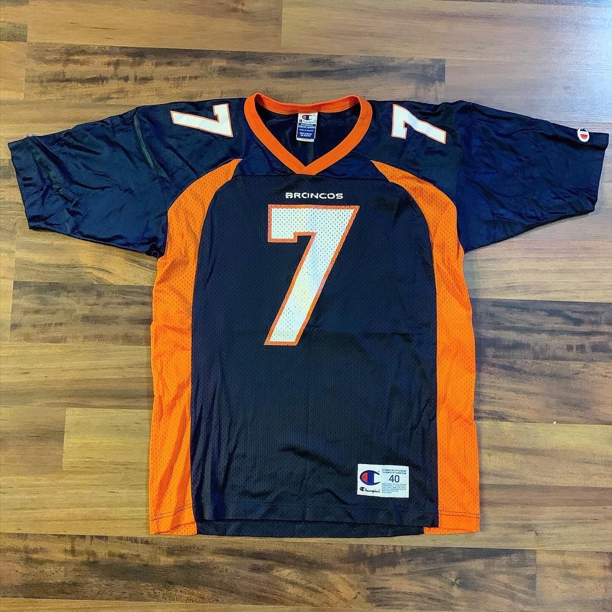 Vintage Champion Sz 40 NFL John Elway Denver Broncos Jersey Navy