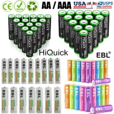 EBL AA AAA Rechargeable Batteries  2800mAh 2300mAh 1100mAh NI-MH Battery Lot USA