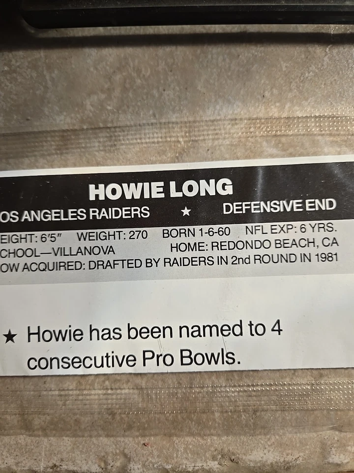 Wheaties 1987 #19 Starline Howie Long L.A. Raiders 5"×7" NFL Superstar Photo - Image 3 of 4