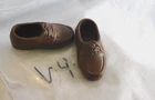 VINTAGE BARBIE KEN DOLL BROWN CASUAL TIE SHOES V4