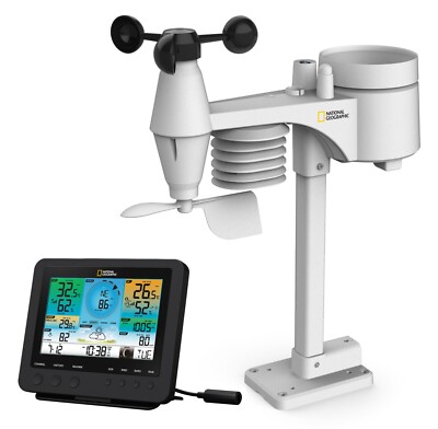 National Geographic WLAN Wetterstation 7in1 Funk Farbdisplay Außensensor NEU