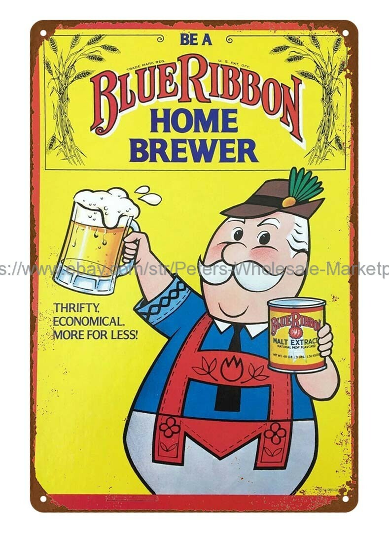 Pabst BLUE RIBBON MALT EXTRACT Home Brewer BEER metal tin sign eBay