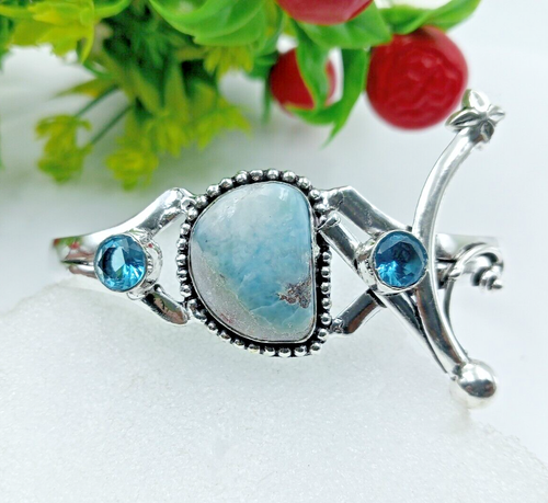 Bracelet femme 20 cm – Argent & Turquoise – Style bohème chic - Montres & Bijoux