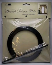 Vatican Homes Curtain Drapery Tie Backs Black Brooch Set of 2. 6.25 Inch