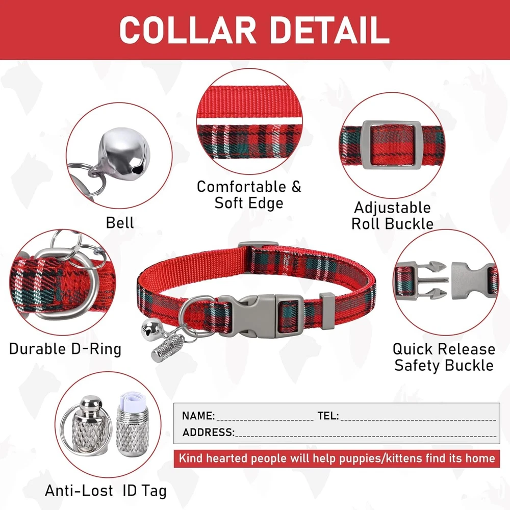 Dog Harness, Collar & Seat Belt Set, Vehicle Safety Harness, Retractable - Small