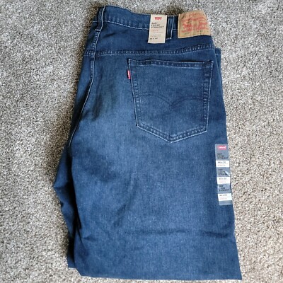 NWT Levi Strauss Mens 569 Loose Strait Fit Stretch Dark Wash Jeans