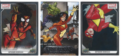 SPIDER-WOMAN - 2022 PLATINUM & 2024 RENDITION cards, Marvel [NEAR MINT NM+]