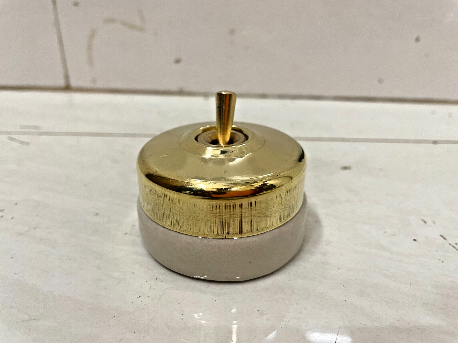 Antique Brass Ceramic Light Switch for Vintage Retro Home Decor